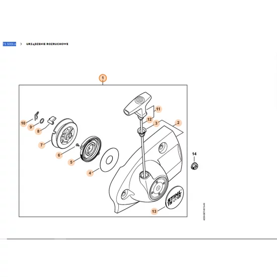 STIHL   Pokrywa z urządzeniem rozruchowym 4250 190 0301